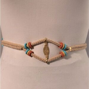 Women’s Double Rope Belt with Bead Accents